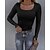 cheap Bodysuit-Women&#039;s Bodysuit Black White Light Green Plain Casual Long Sleeve U Neck Basic Stretch S