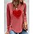 cheap Tees &amp; T Shirts-Women&#039;s Tunic Black White Pink Letter Casual Daily Long Sleeve Round Neck Basic Regular S