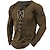 ieftine tricou henley pentru bărbați-Bărbați Tricou Tricouri Grafic Αριθμοί Guler Îmbrăcăminte Tipărire 3D În aer liber Zilnic Manșon Lung Cu Șiret Imprimeu Designer Stilat Epocă De Bază