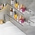 billiga Badrumshyllor-duschkabin svart/guld akryl badrumshylla perforerad gratis toalettstol toalett väggmonterad förvaringshylla