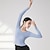 baratos Prática de Dança-top de roupa ativa respirável oco cor pura treinamento de desempenho feminino manga longa poliéster alto