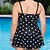 cheap Tankinis-Women&#039;s Swimwear Plus Size One Piece Swimsuit Polka Dot Printing Black Blue Strap Bodysuit Bathing Suits Summer Sports
