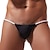 cheap Men&#039;s Exotic Underwear-Men&#039;s 3 Pack Thongs Briefs Ice Silk Breathable Soft Plain Mid Waist Black White