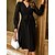 cheap Casual Dresses-Women&#039;s Casual Dress Swing Dress Midi Dress Black Pure Color Long Sleeve Winter Fall Spring Jacquard Classic V Neck Loose Fit Daily Date 2023 XS S M L