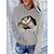 cheap Hoodies &amp; Sweatshirts-Women&#039;s Hoodie Sweatshirt Pullover Front Pocket Basic Black White Red Cat Street Long Sleeve Hoodie