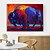 cheap Animal Paintings-Handmade Oil Painting Canvas Wall Art Decoration Modern Animal Coloured Yaks for Home Decor Rolled Frameless Unstretched Painting