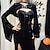 voordelige Historische &amp; vintage kostuums-Punk &amp; Gothic Sexy kostuum Jurken Cosplay kostuum Jurken met split Morticia Addams Dames Halloween Feest / Uitgaan Club Kleding