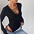 cheap Bodysuit-Women&#039;s Bodysuit Black White Drawstring Plain Casual Long Sleeve V Neck Sexy S