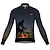 cheap Men&#039;s Jerseys-21Grams Men&#039;s Cycling Jersey Long Sleeve Bike Top with 3 Rear Pockets Mountain Bike MTB Road Bike Cycling Breathable Moisture Wicking Quick Dry Reflective Strips Black Orange Brown Graphic Polyester