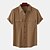 cheap Men&#039;s Casual Shirts-Men&#039;s Linen Shirt Turndown Summer Short Sleeve Light Pink White Light Green Plain Casual Holiday Clothing Apparel