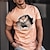 お買い得  動物とマペット-男性用 Tシャツ 面白いTシャツ グラフィック 動物 猫 クルーネック 衣類 3Dプリント アウトドア カジュアル 半袖 プリント ファッション デザイナー ヴィンテージ