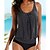 cheap Tankinis-Women&#039;s Swimwear Normal Tankini 2 Piece Swimsuit Polka Dot Black Tank Top Bathing Suits Summer Sports