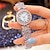 baratos Relógios Quartz-Relógio de quartzo para mulheres relógio de strass conjunto de joias 6 pçs/conjunto relógios femininos extravagantes joias sofisticadas e elegantes relógio feminino