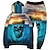 cheap Men&#039;s Printed Hoodie Outfits-Men&#039;s Tracksuit Hoodies Set Black White Blue Khaki Gray Hooded Graphic Skull 2 Piece Print Sports &amp; Outdoor Casual Sports 3D Print Basic Streetwear Black And White Fall