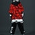 cheap Sets-2 Pieces Kids Boys Tracksuits Outfit Graphic Letter Long Sleeve Set Daily Winter Fall 7-13 Years Red