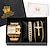 ieftine Ceasuri Quartz-set de ceasuri cu quartz pentru bărbați de aur oulm set de cadou ceas de mână pentru bărbați de afaceri colier de aur de lux brățară curea din oțel inoxidabil cadran pătrat cadou de revelion cadou de