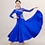cheap Ballroom Dancewear-Ballroom Dance Dress Rhinestone Splicing Women&#039;s Performance Training Long Sleeve Chinlon Ice Silk