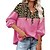 cheap Hoodies &amp; Sweatshirts-Women&#039;s Hoodie Patchwork Animals Classic Modern Leopard Print Hooded Winter Thick Black Pink Blue Green Khaki