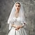 رخيصةأون طرحات الزفاف-مستويين أنيق / الطراز الأوروبي الحجاب الزفاف حجاب الكوع مع ترتر / مستويات تول
