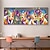 cheap Animal Paintings-Oil Painting 100% Handmade Hand Painted Wall Art On Canvas Colorful Cattles Animal Series Modern Abstract Home Decoration Decor Rolled Canvas No Frame Unstretched 150*50cm