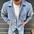 cheap Men&#039;s  Overshirts-Men&#039;s Shirt Overshirt Shirt Jacket Solid Colored Turndown Blue Long Sleeve Street Daily Button-Down Tops Basic Fashion Casual Comfortable
