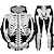 Χαμηλού Κόστους ανδρικά εμπριμέ με κουκούλα-Ανδρικά Φόρμα Πλήρες φερμουάρ με φερμουάρ Σετ κουκούλα Μαύρο και Άσπρο Λευκό Θαλασσί Γκρίζο Με Κουκούλα Γραφική Σκελετός Φερμουάρ 2 τεμάχια Στάμπα Αθλήματα &amp; Ύπαιθρος Causal Αθλητικά 3D εκτύπωση
