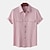 voordelige Katoenen linnen shirt-Voor heren linnen overhemd Zomer overhemd Strand hemd Licht Roze Wit Lichtgroen Korte mouw Effen Strijkijzer Zomer Casual Hawaii Kleding