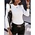 cheap Bodysuit-Women&#039;s Shirt Blouse Black White khaki Ruffle Plain Casual Long Sleeve Round Neck Basic Regular S