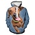 Недорогие новые забавные толстовки и футболки-Животный принт Собака Щенок Толстовка Мультяшная тематика Манга Аниме 3D Передний карман Графический Назначение Для пары Муж. Жен. Взрослые 3D печать