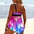 cheap Tankinis-Women&#039;s Swimwear Plus Size Tankini 2 Piece Swimsuit Graphic Printing Pink Royal Blue Blue Purple Tank Top Bathing Suits Summer Sports