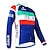 cheap Women&#039;s Cycling Clothing-21Grams Men&#039;s Cycling Jersey Long Sleeve Winter Bike Jersey Top with 3 Rear Pockets Mountain Bike MTB Road Bike Cycling Thermal Warm UV Resistant Cycling Breathable Navy Blue Blue Italy National Flag