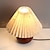 ieftine lampă de noptieră-lampă de birou din lemn fustă plisată abajur noptieră buton pentru lumină de noapte ziua îndrăgostiților Crăciun priză 1buc