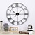 זול שעוני קיר-16 אינץ&#039; 20 אינץ&#039; 24 אינץ&#039; שעון מתכת עגול תעשייתי שעון עיצוב פנים לסלון שעון קיר ספרות רומיות שעון קיר לקישוט הבית