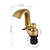 cheap Bathroom Sink Faucets-Bathroom Sink Faucet,Antique Brass Waterfall Single Handle One Hole Bath Taps with Hot and Cold Switch