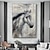 cheap Animal Paintings-Mintura Handmade Horse Oil Paintings On Canvas Wall Art Decoration Modern Abstract Animals Picture For Home Decor Rolled Frameless Unstretched Painting