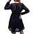 cheap Casual Dresses-Women&#039;s Casual Dress Lace Dress Mini Dress Black Pure Color Long Sleeve Winter Fall Spring Lace Fashion V Neck Loose Fit Daily 2022 S M L XL