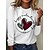 cheap Tees &amp; T Shirts-Women&#039;s Tunic White Pink Khaki Letter Daily Sports Long Sleeve Round Neck Basic Regular S