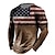 cheap Flag-Men&#039;s T shirt Tee Distressed T Shirt Graphic Prints American Flag National Flag Crew Neck Khaki + Dark Grey Black White Black / Red Black / Brown 3D Print Outdoor Street Long Sleeve Print Clothing