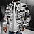 ieftine jachete de cămașă cu imprimeu pentru bărbați-Abstract Imprimeu Grafic graffiti Sport Modă Șic Stradă Bărbați Cămașă Jachetă cămașă În aer liber Stradă Casual Toamna iarna Răsfrânt Manșon Lung Negru, Alb S, M, L Poliester Cămașă