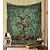 economico arazzo boho-arazzo verde albero della vita appeso a parete arazzi psichedelici cotone indiano copriletto matrimoniale foglio da picnic decorazione della parete coperta arte della parete hippie camera da letto