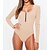 cheap Bodysuit-Women&#039;s Bodysuit Black White Pink Quarter Zip Plain Casual Long Sleeve U Neck Basic S