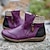 cheap Ankle Boots-Women&#039;s Boots Plus Size Outdoor Daily Plaid Color Block Booties Ankle Boots Winter Zipper Flat Heel Round Toe Vintage Casual Walking PU Leather Zipper Black Wine Purple