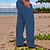economico pantaloni di lino-Per uomo Pantaloni di lino Pantaloni Pantaloni estivi Pantaloni da spiaggia A cordoncino Vita elastica Gamba dritta Liscio Comfort Esterno Informale Giornaliero Misto cotone e lino Essenziale