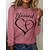 cheap Tees &amp; T Shirts-Women&#039;s Tunic Black White Pink Letter Daily Sports Long Sleeve Round Neck Basic Regular S