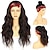 tanie Peruki syntetyczne modne-bezklejowy pałąk peruka luźne ciało faliste włosy syntetyczne peruki dla czarnych kobiet fala brak koronki przodu peruk czerwony kolor maszynowo wykonane peruki 150% gęstość 26 cali