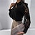 cheap Women&#039;s Blouses &amp; Shirts-Women&#039;s Shirt Lace Shirt Blouse Eyelet top Cotton Solid / Plain Color Patchwork Hole Office Street Going out Elegant Fashion Daily Shirt Collar Black Spring &amp;  Fall Fall &amp; Winter