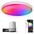 cheap Dimmable Ceiling Lights-Smart Ceiling Light Fixture 12Inch 30W RGB Color Changing Bluetooth WiFi App Control 2700K-6500K Dimmable Sync with Music Compatible with Alexa Google Home