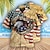 halpa miesten leiripaidat-Miesten Paita Havaiji paita Graafiset tulosteet Kotka Amerikan lippu Sänkyjen avaus Musta Valkoinen Keltainen Vaalean vihreä Punastuvan vaaleanpunainen Kausaliteetti Havaijilainen Lyhythihainen