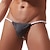 abordables Ropa interior masculina exótica-Hombre 3 paquetes Thongs Slip Seda Sintética Transpirable Suave Plano Media cintura Negro Blanco