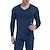 cheap Men&#039;s Pajamas-Men&#039;s Thermal Underwear Sleepwear Thermal Set 1 set Pure Color Stylish Casual Comfort Home Daily Polyester Comfort Warm V Neck Long Sleeve Fall Winter Black Wine